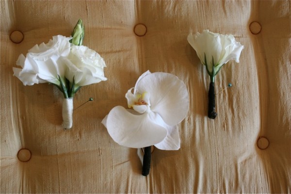White corsages and boutonnieres at Halcyon House in Washington DC