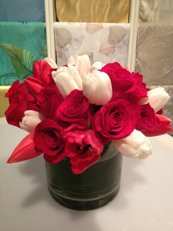 Red roses and tulips