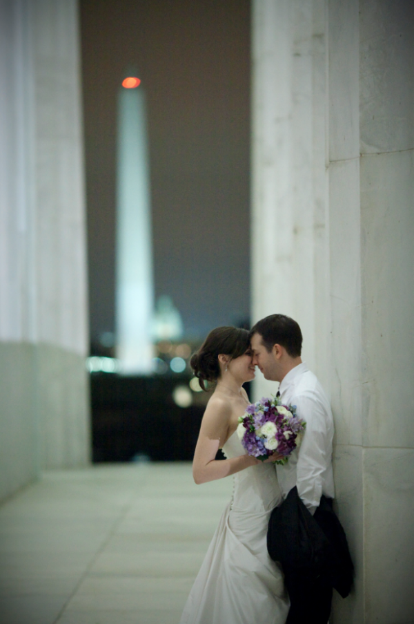 Washington DC Wedding portrait at the Lincoln Memorial Edmund Fountain and Brian Cassella