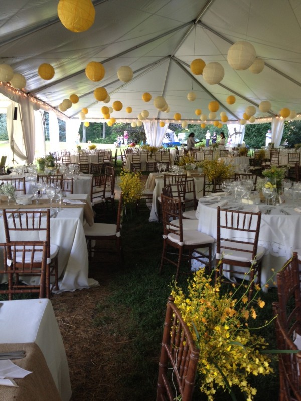 Brookside Gardens Wedding Reception with lanterns, planning and flowers by Elegance and SImplicity
