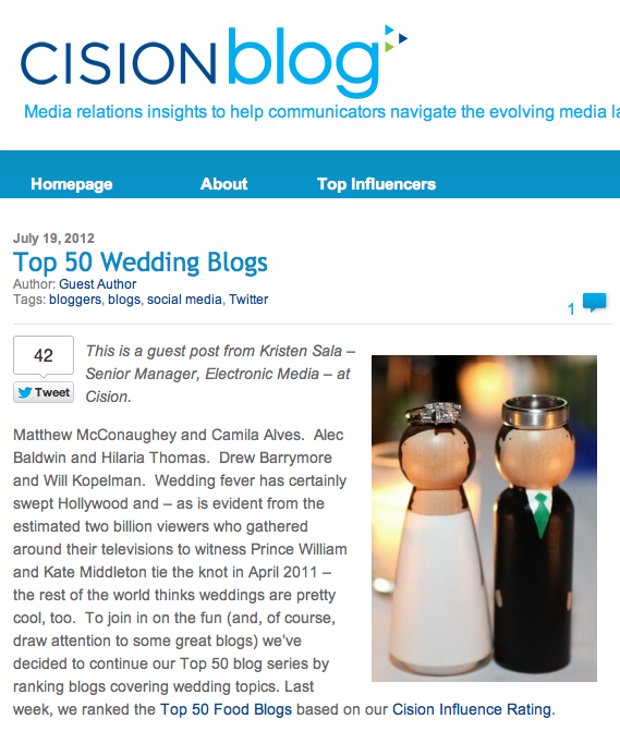 Top 50 Wedding Blogs