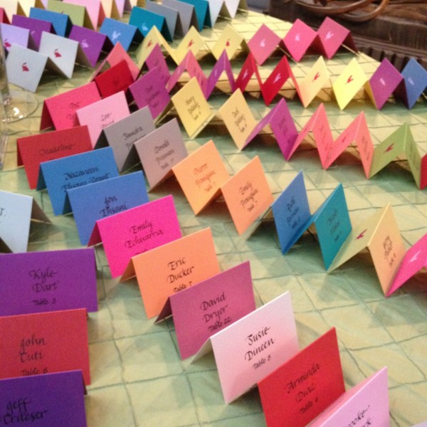 Adorable colorful place cards