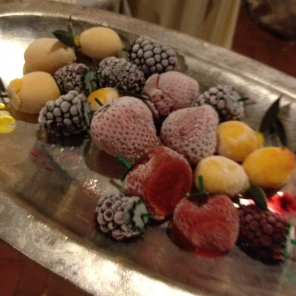 Sorbet in the shape of fruit