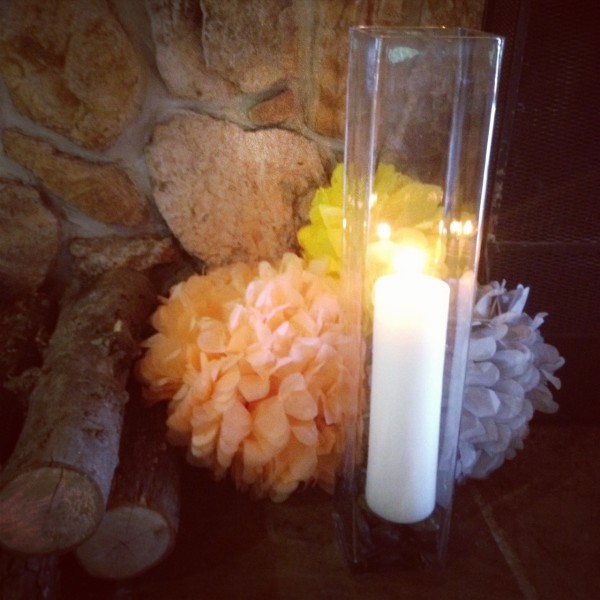 Seneca Creek Lodge with poms and candles