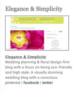 Elegance & Simplicity - Top 100 wedding blogs