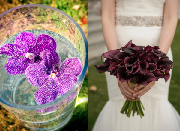 Purple orchids and Purple bridal bouquet