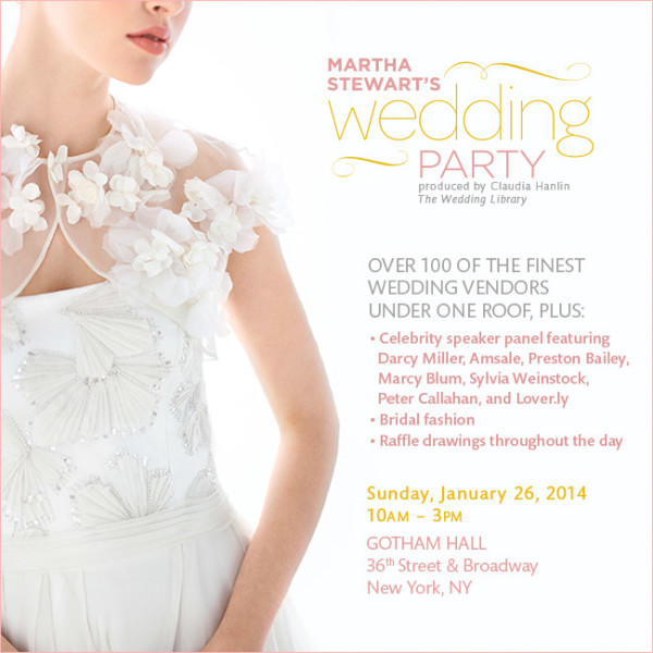 Martha Stewart Wedding Party Ticket giveaway in New York City!