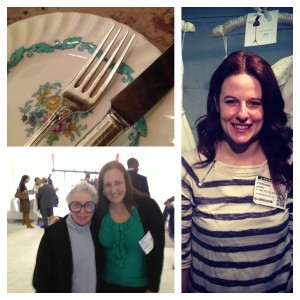 Bridal Market 2012 with vintage plates and Sylvia Weinstock and Stephanie from Punk Rock Bride