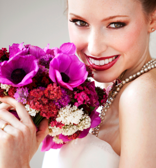 Pink Anemones bridal bouquet