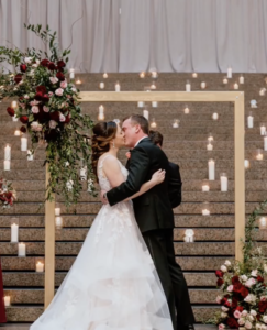 Gold wedding ceremony frame for weddings in the DC area.